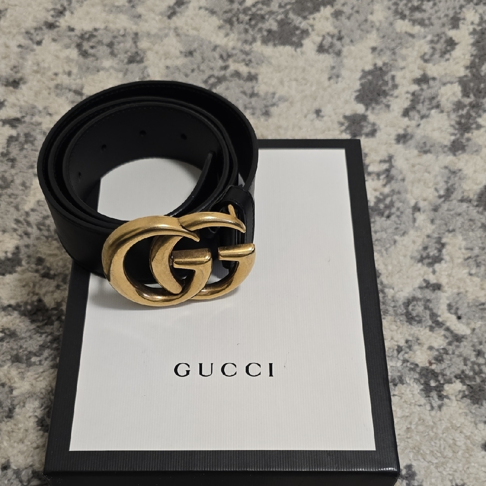 Gucci Black and Gold Belt